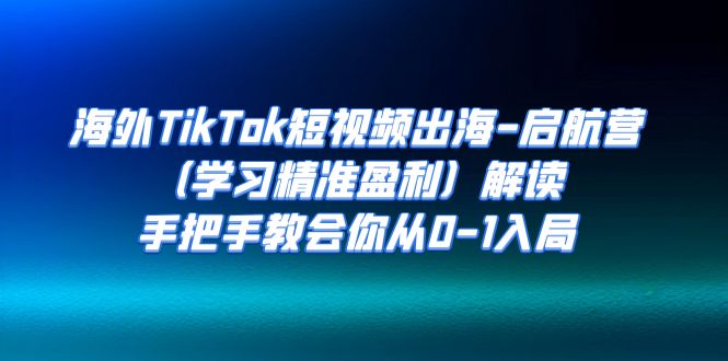 海外TikTok短视频出海-启航营（学习精准盈利）解读，手把手教会你从0-1入局-创业猫