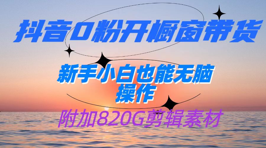 抖音0粉开橱窗带货，日入500+，新手小白也能无脑操作【附加820G剪辑资料】-创业猫