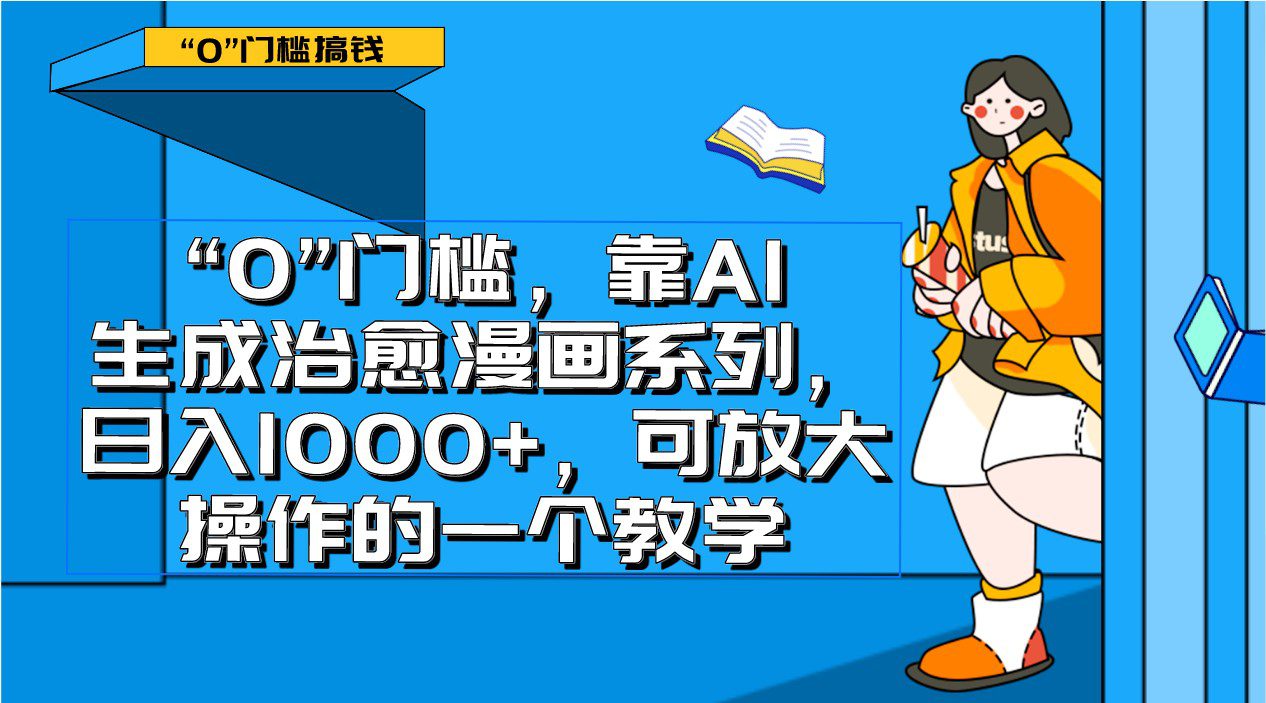 0门槛，靠AI生成治愈漫画系列，日入1000+，可放大操作的一个教学-创业猫