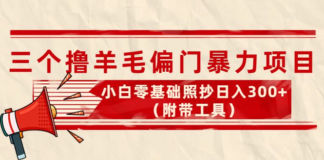 （4110期）外面卖998的三个撸羊毛偏门暴力项目，小白零基础照抄日入300+（附带工具）-创业猫