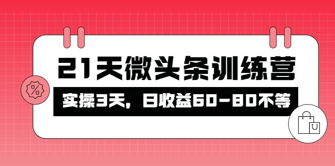 （4129期）被忽视的微头条，21天微头条训练营，实操3天，日收益60-80不等-创业猫