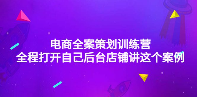 （4268期）电商全案策划训练营：全程打开自己后台店铺讲这个案例（9节课时）-创业猫