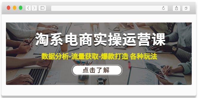 （4463期）淘系电商实操运营课：数据分析-流量获取-爆款打造 各种玩法（63节）-创业猫