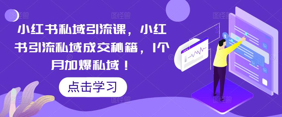 （5352期）小红书私域引流课，小红书引流私域成交秘籍，1个月加爆私域！-创业猫