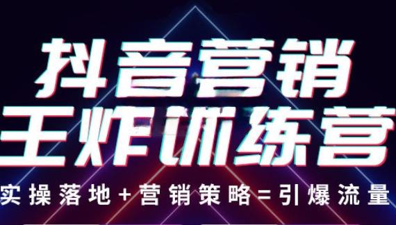 抖音营销王炸训练营，实操落地+营销策略=引爆流量（价值8960元）-创业猫