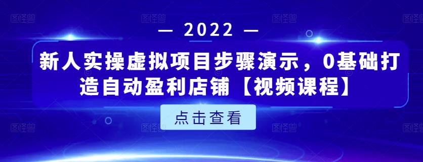 新人实操虚拟项目步骤演示，0基础打造自动盈利店铺【视频课程】-创业猫