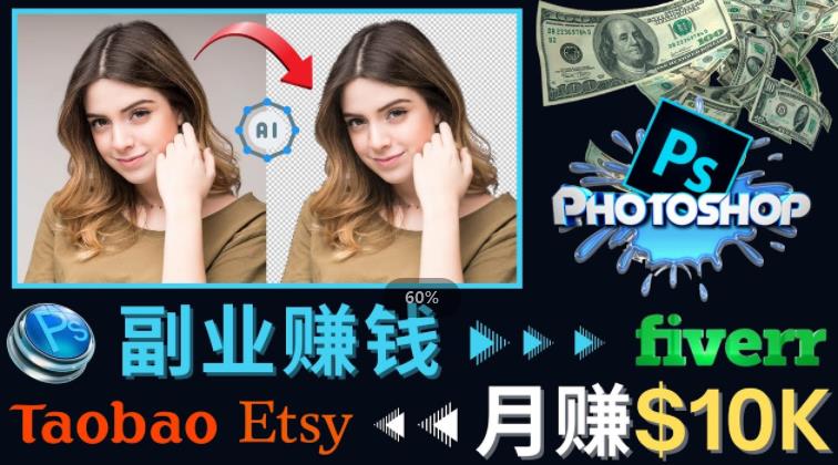 掌握PS修图技能，月赚5000美元以上–利用Adobe Photoshop赚钱的3种途径-创业猫