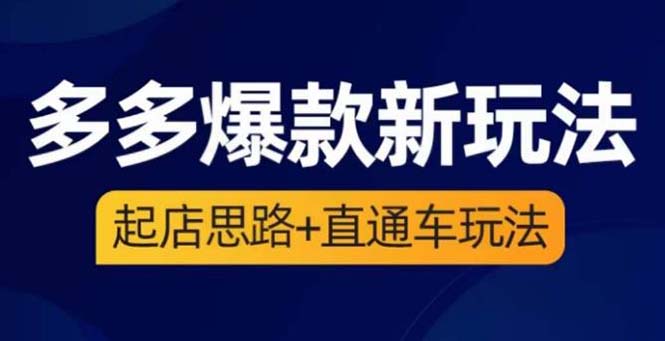 （6028期）2023拼多多爆款·新玩法：起店思路+直通车玩法（3节精华课）-创业猫