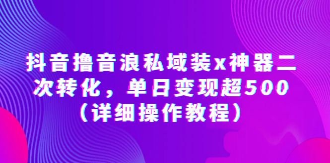 （6186期）抖音撸音浪私域装x神器二次转化，单日变现超500（详细操作教程）-创业猫