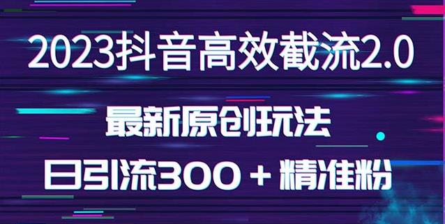 日引300＋创业粉，独家抖音高效截流2.0玩法（价值1280）-创业猫