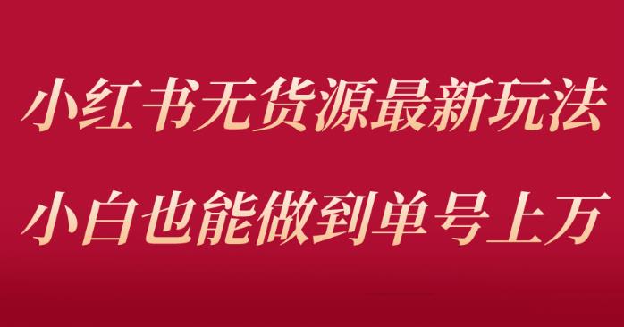 小红书无货源最新螺旋起号玩法，电商小白也能做到单号上万（价值3980元）-创业猫