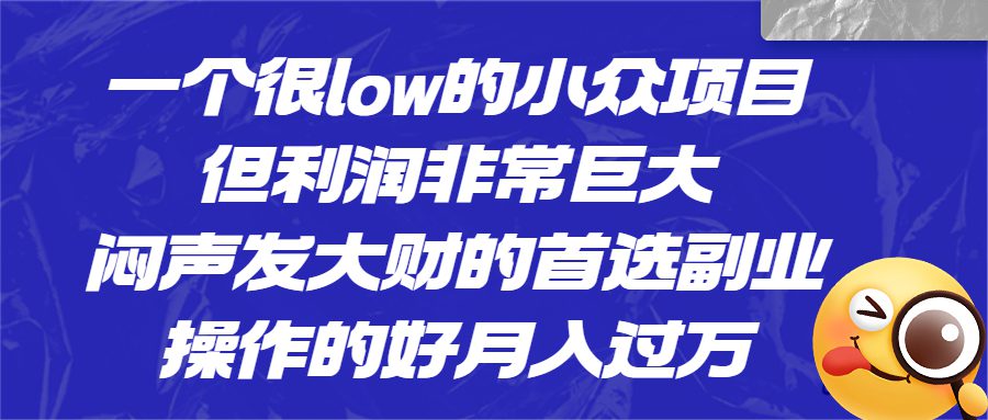 （6601期）一个很low的小众项目，但利润非常巨大，闷声发大财的首选副业，月入过万-创业猫