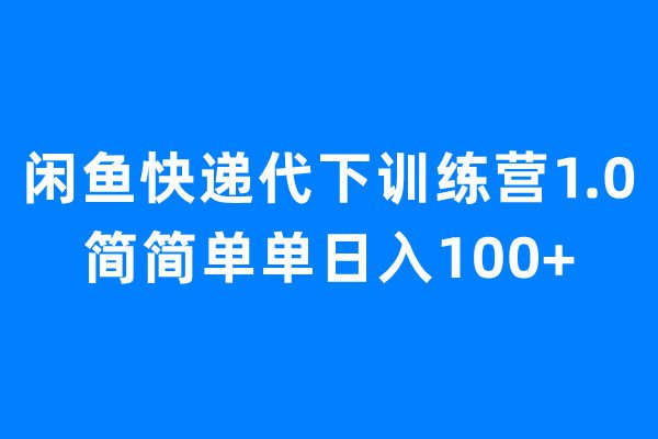 （6653期）闲鱼快递代下训练营1.0，简简单单日入100+-创业猫