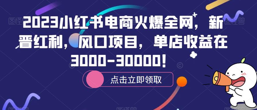 2023小红书电商火爆全网，新晋红利，风口项目，单店收益在3000-30000！-创业猫