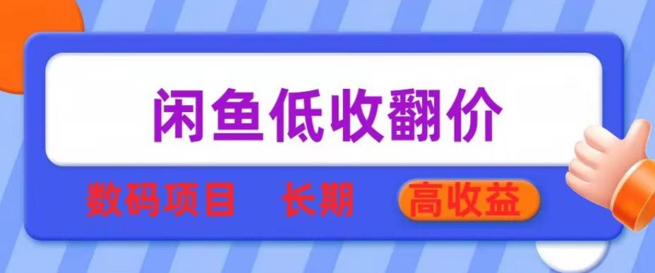 闲鱼低收翻价数码暴利项目，长期高收益【揭秘】-创业猫