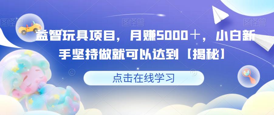 益智玩具项目，月赚5000＋，小白新手坚持做就可以达到【揭秘】-创业猫