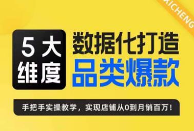 玺承·5大维度，数据化打造电商品类爆款特训营，一套高效运营爆款方法论-创业猫