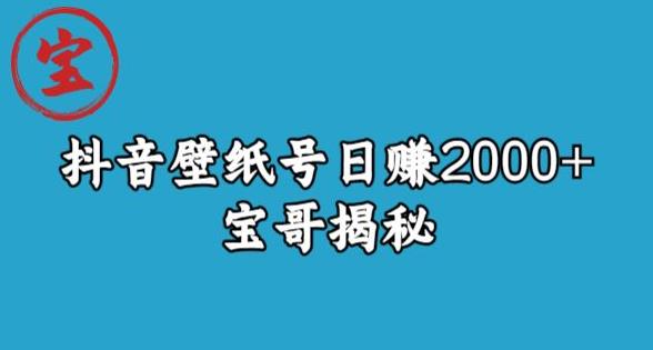 宝哥抖音壁纸号日赚2000+，不需要真人露脸就能操作【揭秘】-创业猫