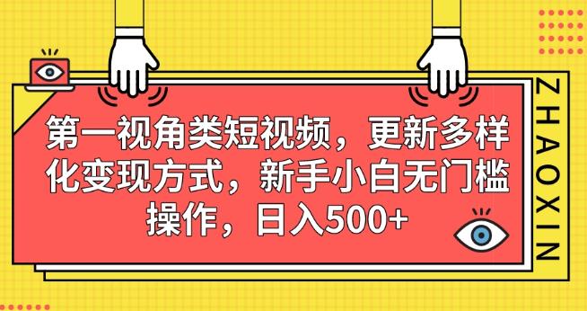 第一视角类短视频，更新多样化变现方式，新手小白无门槛操作，日入500+【揭秘】-创业猫