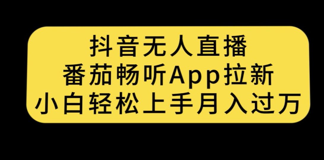 抖音无人直播，番茄畅听APP拉新，小白轻松上手月入过万-创业猫