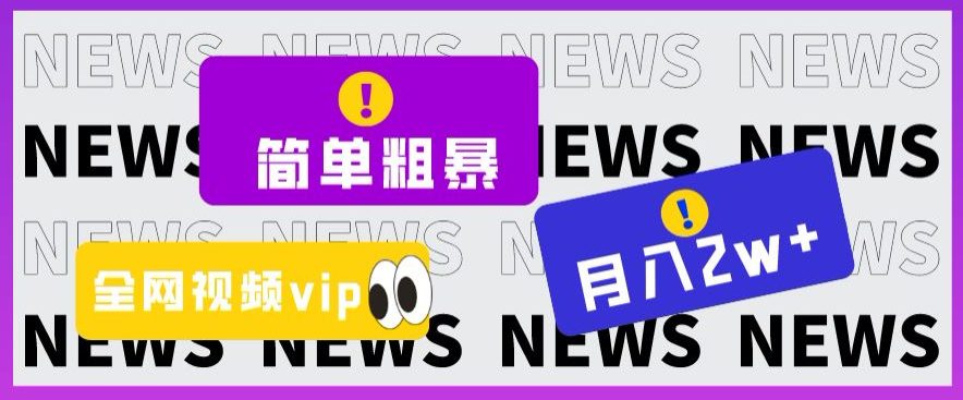 简单粗暴零成本，高回报，全网视频VIP掘金项目，月入2万＋【揭秘】-创业猫