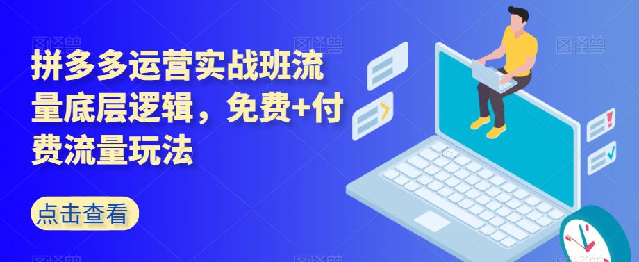 拼多多运营实战班流量底层逻辑，免费+付费流量玩法-创业猫