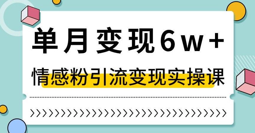 单月变现6W+，抖音情感粉引流变现实操课，小白可做，轻松上手，独家赛道【揭秘】-创业猫