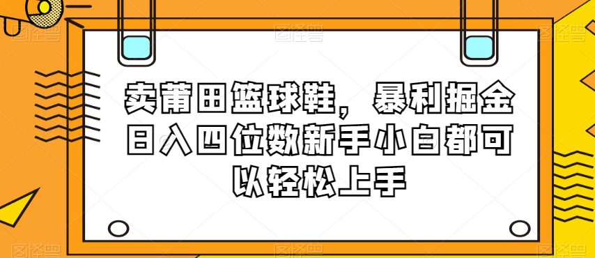 卖莆田篮球鞋，暴利掘金日入四位数新手小白都可以轻松上手【揭秘】-创业猫