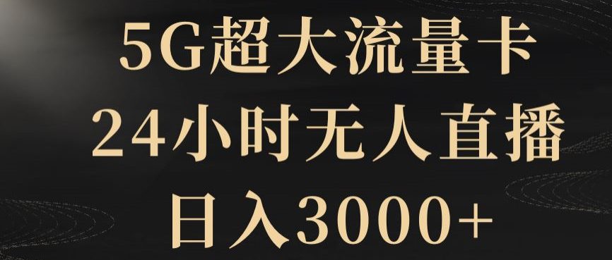 5G超大流量卡，24小时无人直播，日入3000+【揭秘】-创业猫