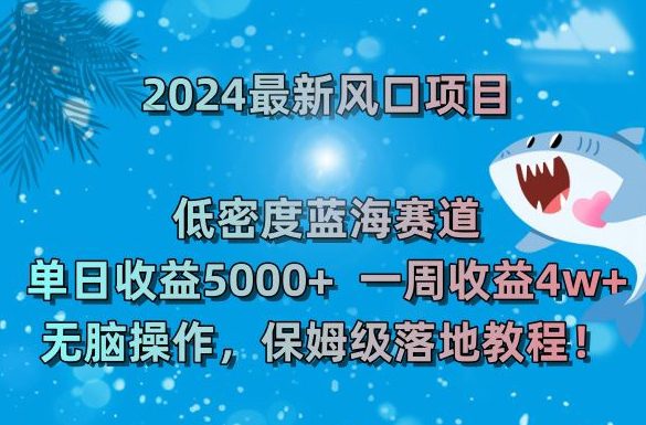 2024最新风口项目，低密度蓝海赛道，单日收益5000+，一周收益4w+！-创业猫