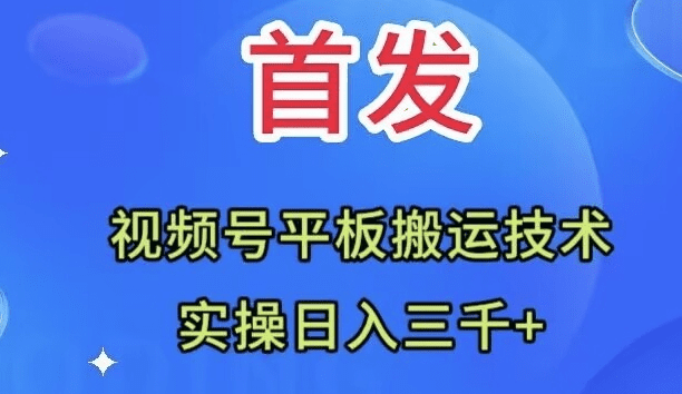 （7843期）全网首发：视频号平板搬运技术，实操日入三千＋-创业猫