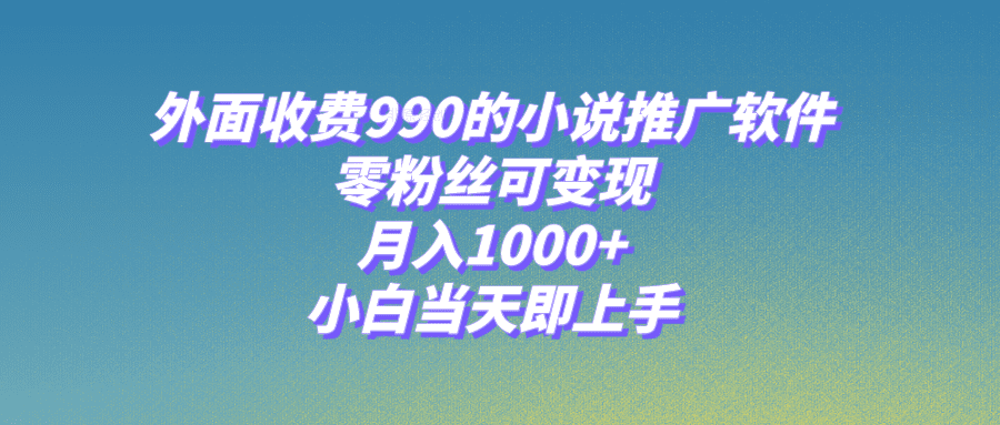 （8016期）小说推广软件，零粉丝可变现，月入1000+，小白当天即上手【附189G素材】-创业猫