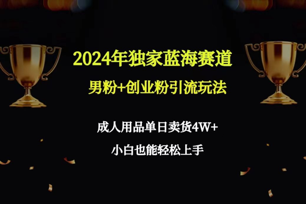 （9111期）2024年独家蓝海赛道男粉+创业粉引流玩法，成人用品单日卖货4W+保姆教程-创业猫