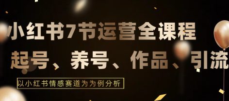 7节小红书运营实战全教程，结合最新情感赛道，打通小红书运营全流程-创业猫