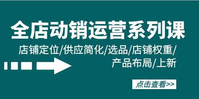 全店动销运营系列课：店铺定位/供应简化/选品/店铺权重/产品布局/上新-创业猫