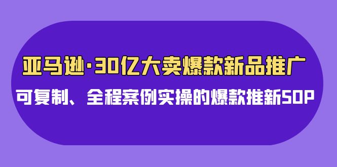 亚马逊30亿大卖爆款新品推广，可复制、全程案例实操的爆款推新SOP-创业猫