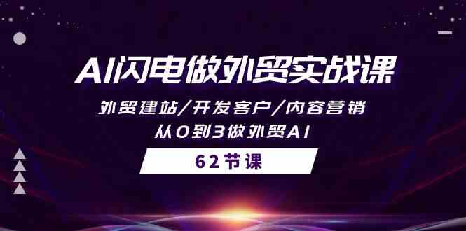 AI闪电做外贸实战课，外贸建站/开发客户/内容营销/从0到3做外贸AI（61节）-创业猫