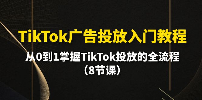 （10085期）TikTok广告投放入门教程，从0到1掌握TikTok投放的全流程（8节课）-创业猫