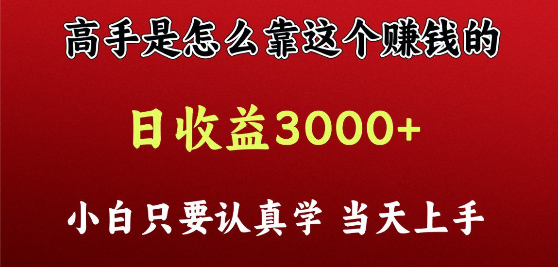 看高手是怎么赚钱的，一天收益至少3000+以上，小白当天上手-创业猫