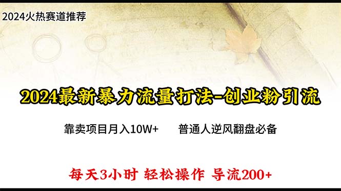 （10151期）2024年最新暴力流量打法，每日导入300+，靠卖项目月入10W+-创业猫