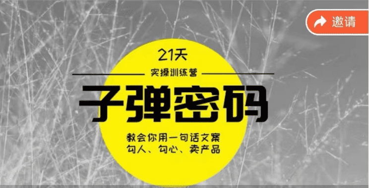 《子弹密码训练营》用一句话文案勾人勾心卖产品，21天学到顶尖文案大师策略和技巧-创业猫