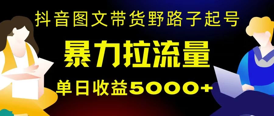 抖音图文带货暴力起号，单日收益 5000+，野路子玩法，简单易上手，一部手机即可-创业猫