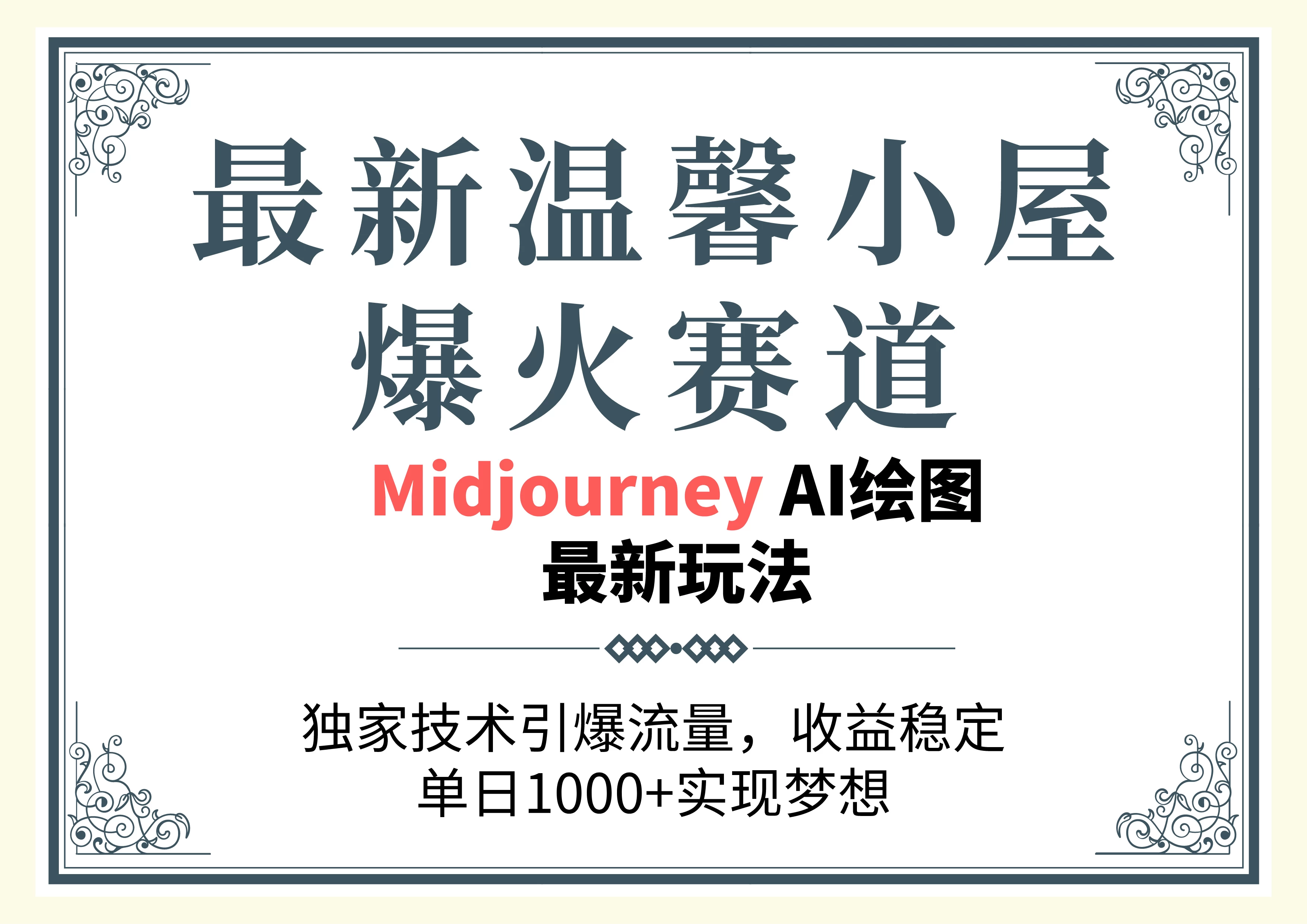 最新温馨小屋爆火赛道，独家技术引爆流量，收益稳定，单日1000+实现梦想-创业猫