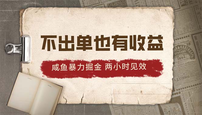 （10562期）2024咸鱼暴力掘金，不出单也有收益，两小时见效，当天突破500+-创业猫