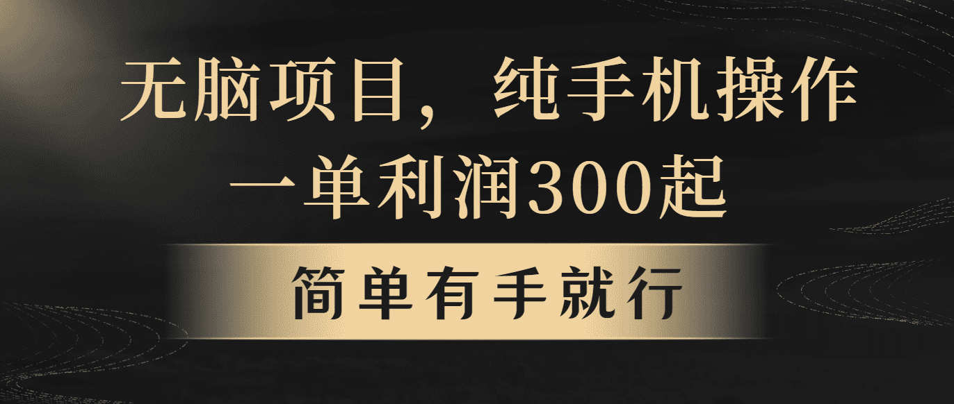 （10699期）无脑项目，一单几百块，轻松月入5w+，看完就能直接操作-创业猫