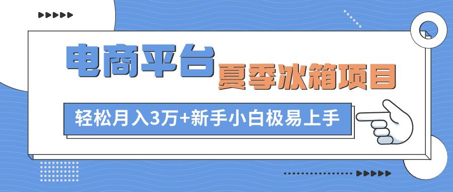 （10934期）电商平台夏季冰箱项目，轻松月入3万+，新手小白极易上手-创业猫