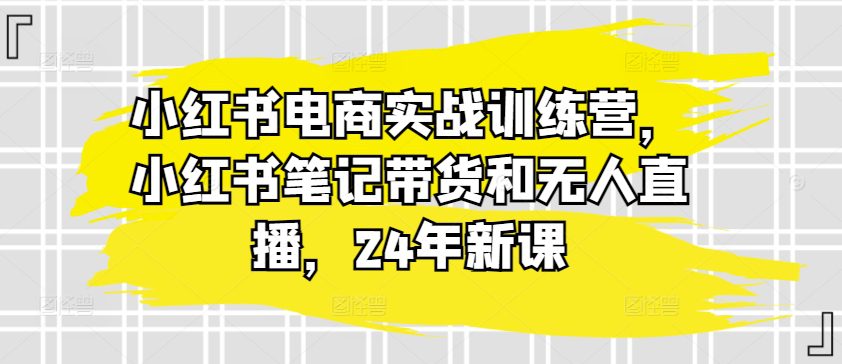 小红书电商实战训练营，小红书笔记带货和无人直播，24年新课-创业猫