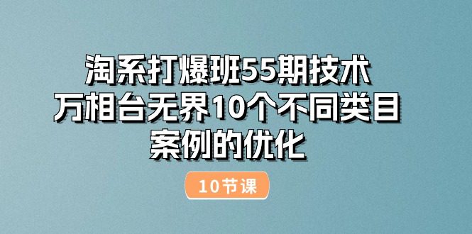 （10996期）淘系打爆班55期技术：万相台无界10个不同类目案例的优化（10节）-创业猫