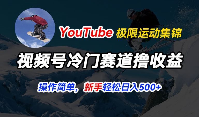 视频号冷门赛道撸收益，YouTube搬运极限运动集锦，暴力起号，操作简单流量高，轻松日入5张-创业猫