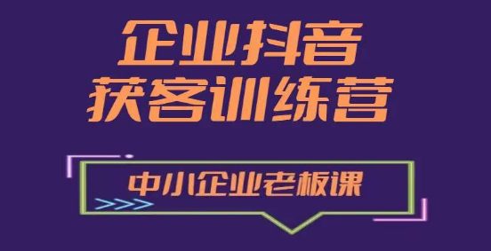 企业抖音营销获客增长训练营，中小企业老板必修课-创业猫